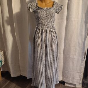 J for Justify Navy and White Striped Dress